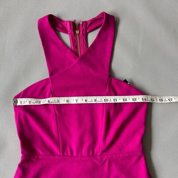 EXPRESS Fuchsia Pink High Neck Halter Mini Dress NEW Women’s Size 4 - Picture 6 of 10